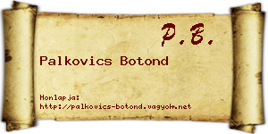 Palkovics Botond névjegykártya