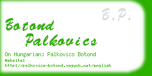 botond palkovics business card